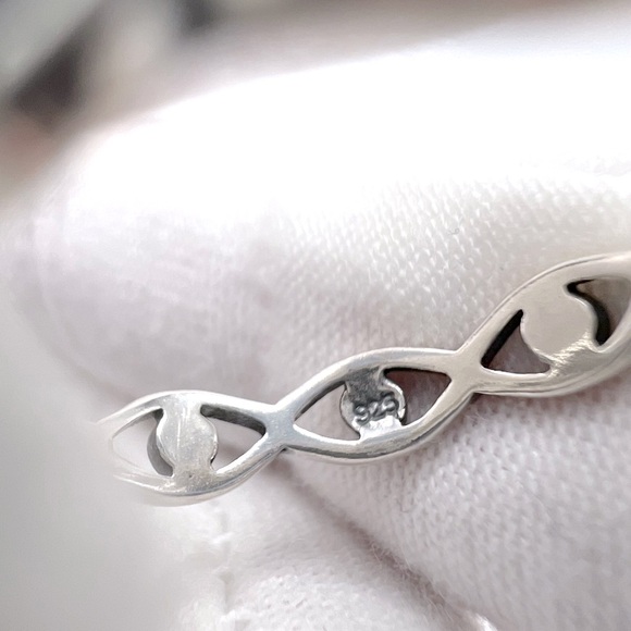 .925 Sterling Silver Evil Eye Band Ring - Picture 8 of 14